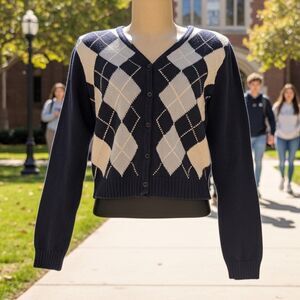 Brandy Melville Argile Cardigan Sweater Blue Academic School Preppy